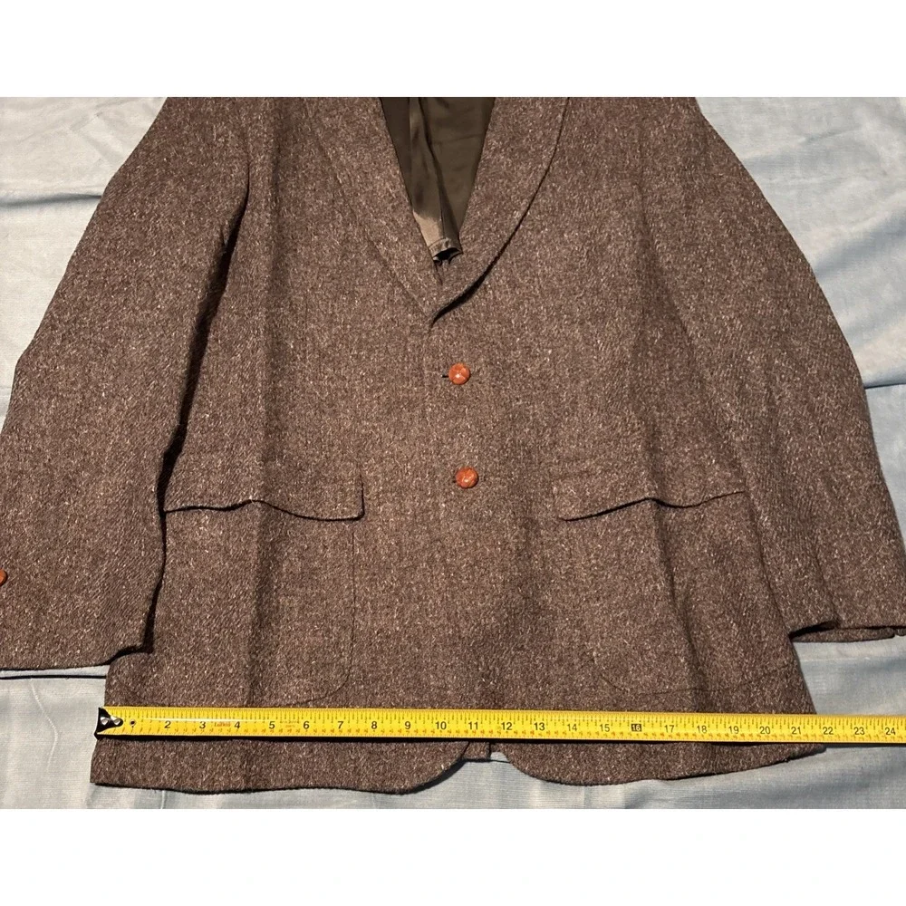 Beacon Hill Collection Filenes Men Brown Wool Tweed Blazer Sport Coat 44 Regular